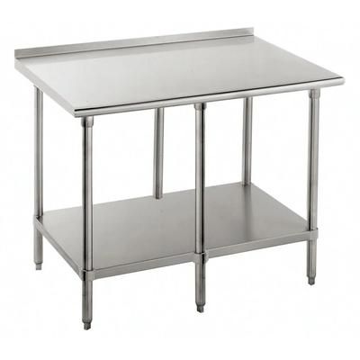 Advance Tabco SFG-249 108" 16 ga Work Table w/ Undershelf & 430 Series Stainless Steel Top, 1 1/2" Backsplash