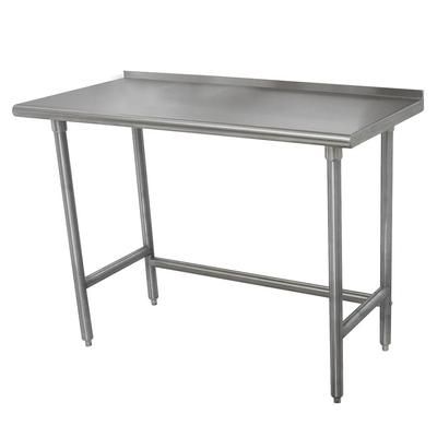 Advance Tabco TFLAG-244-X 48" 16 ga Work Table w/ 430 Series Stainless Steel Top, 1 1/2" Backsplash, Stainless Steel, Galvanized Legs