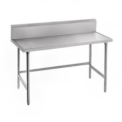 Advance Tabco TKSS-248 96" 14 ga Work Table w/ Open Base & 304 Series Stainless Steel Top, 5" Backsplash