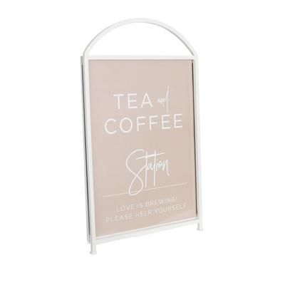 Cal-Mil 22409-811-15 Table Top Menu Card Holder - 8 1/2" x 11", Acrylic/White Iron Frame, Clear