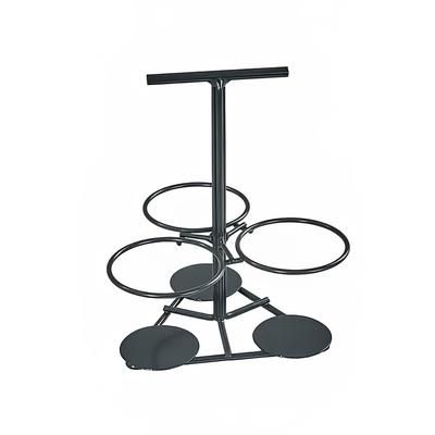Cal-Mil 22443 3 Ring Cutlery Holder - 8 1/2"D x 11"H for use with 1017 Cylinders, Accommodates 3 Cylinders, Black