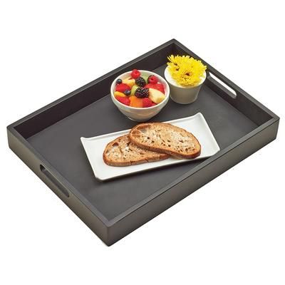 Cal-Mil 3559-1-96 Rectangular Room Service Tray - 19" x 14", Midnight Bamboo, Black