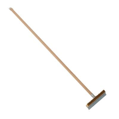 American Metalcraft 1698 60" Oven Brush w/ Handle & Scraper, Brass/Wood