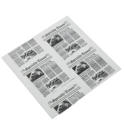 American Metalcraft PPRN1100 10" Square Fry Paper - Newsprint, White, Newspaper Print, 1000/Pack