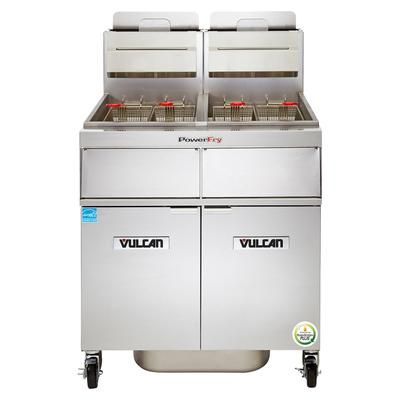 Vulcan 3TR45CF LP Commercial Gas Fryer - (3) 50 lb Vats, Floor Model, Liquid Propane, KleenScreen Filtration, 210,000 BTU, Stainless Steel, Gas Type: LP