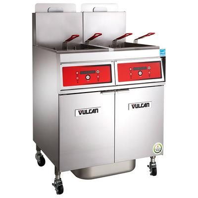 Vulcan 4VK65CF NG Commercial Gas Fryer - (4) 70 lb Vats, Floor Model, Natural Gas, Filtration, 260 lb, Stainless Steel, Gas Type: NG