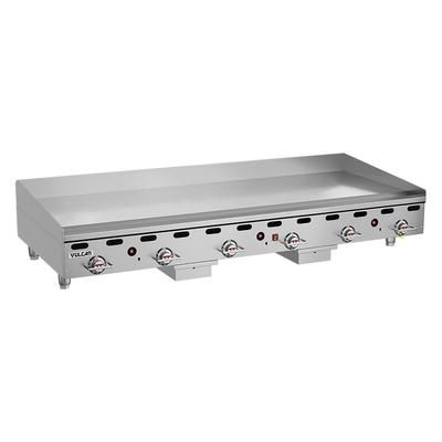 Vulcan 972RX-30 NG 72" Gas Commercial Griddle w/ Thermostatic Controls - 1" Steel Plate, Natural Gas, 162,000 BTU, Stainless Steel, Gas Type: NG