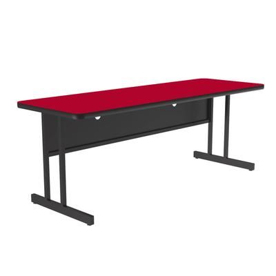 Correll CS3048-35-09-09 Rectangular Desk Height Work Station, 48"W x 30"D - Red/Black T-Mold