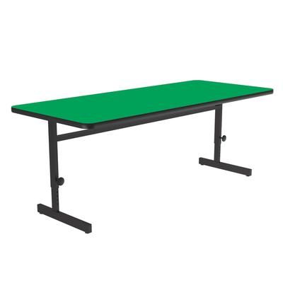 Correll CSA3048-39-09-09 Rectangular Adjustable Height Work Station, 48"W x 30"D - Green/Black T-Mold