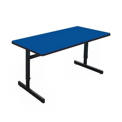 Correll CSA3072-37 Desk Height Work Station, 1 1/4" Top, Adjust to 29", 72" x 30", Blue/Black