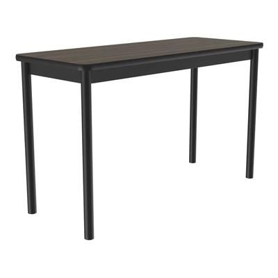Correll LT2448-01-09-09 Economical Lab Table w/ Wear Resistant Surface & T Mold Edge, 24x48", Walnut, Brown