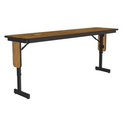 Correll SPA1896PX-06 18 x 96" Panel Leg Seminar and Training Table, Adjusts to 32" H, Oak/Black