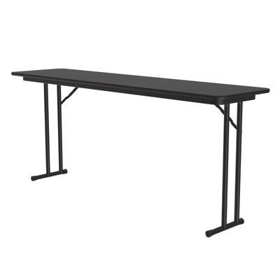 Correll ST1860PX-07 Off Set Leg Seminar Table w/ 3/4" High Pressure Top, 18 x 60", Black Granite