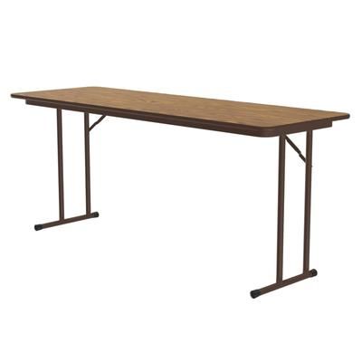 Correll ST2496PX-06 Off Set Leg Seminar Table w/ 3/4" High Pressure Top, 24 x 96", Oak, Brown