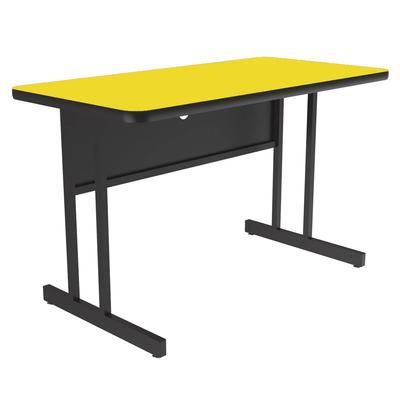 Correll WS2436-38-09-09 Rectangular Desk Height Work Station, 36"W x 24"D - Yellow/Black T-Mold