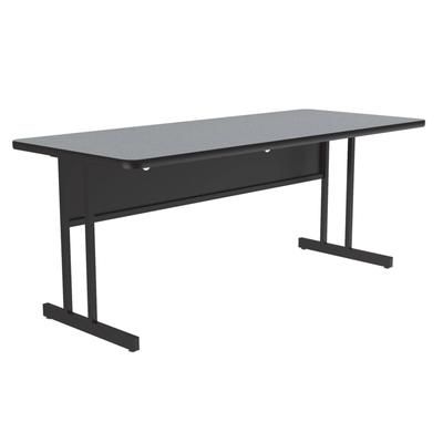 Correll WS3072-15-09-09 Rectangular Desk Height Work Station, 72"W x 30"D - Gray Granite/Black T-Mold