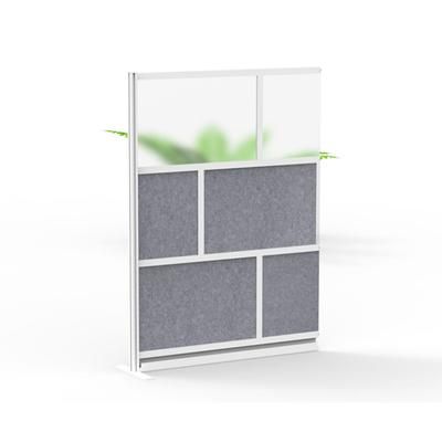 Luxor MW-5370-XFCG Modular Room Divider Add On Wall w/ PET & Acrylic Panels, 53"W x 70"H, Gray