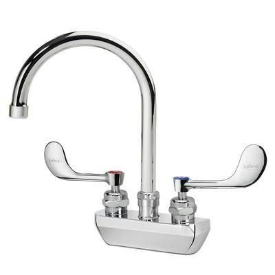 Krowne 14-401L-W-H3 Wall Mount Faucet w/ 6" Gooseneck Spout & VR Wrist Action Handles - 4" Centers, 1.0 GPM