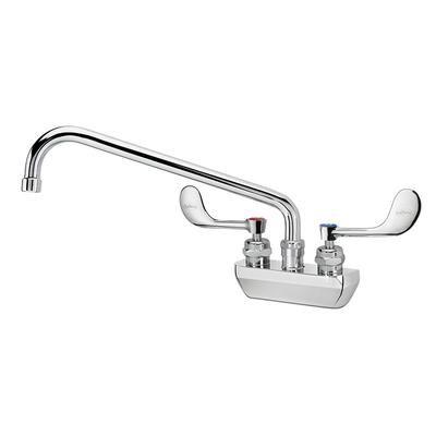 Krowne 14-412L-W-E4 Wall Mount Faucet w/ 12" Swing Spout & VR Wrist Action Handles - 4" Centers, 1.5 GPM