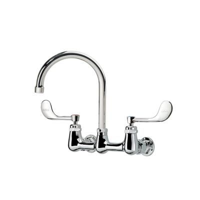 Krowne 14-801L-W-E4 Wall Mount Faucet w/ 6" Gooseneck Spout & VR Wrist Action Handles - 8" Centers, 1.5 GPM