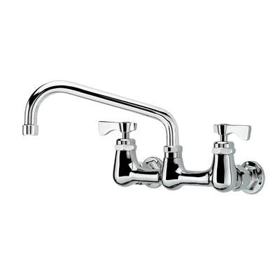 Krowne 14-808L-L-G4 Wall Mount Faucet w/ 8" Swing Spout & Lever Handles - 8" Centers, 1.5 GPM