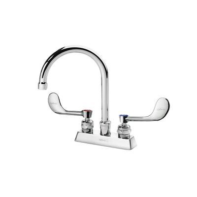 Krowne 15-301L-W-E3 Deck Mount Faucet w/ 6" Gooseneck Spout & VR Wrist Action Handles - 4" Centers, 1.0 GPM