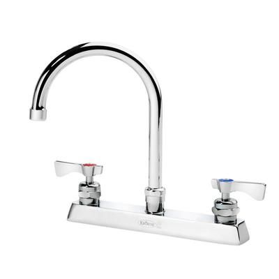 Krowne 15-501L-L-H2 Deck Mount Faucet w/ 6" Gooseneck Spout & Lever Handles - 8" Centers, 0.5 GPM