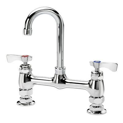 Krowne 15-825L-L-E3 Raised Deck Mount Faucet w/ 3 1/2" Gooseneck Spout & Lever Handles - 8" Centers, 1.0 GPM