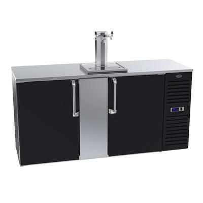 Krowne DB72R 72" Kegerator Commercial Beer Dispenser w/ 3 Keg Capacity - 3 Column, Black, 115v, 1 Column