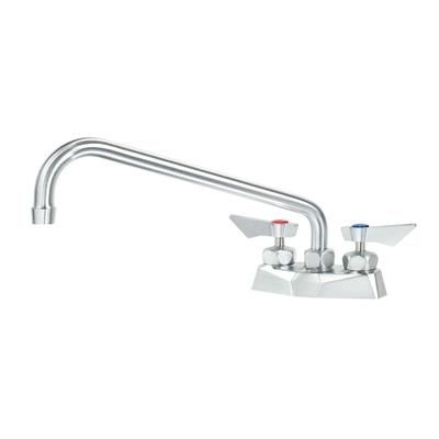 Krowne DX-312 Deck Mount Faucet w/ 12" Swing Spout - 4" Centers, Stainless Steel