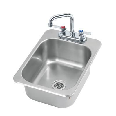 Krowne HS-1317 Drop-in Commercial Hand Sink w/ 17"L x 13"W x 5 1/2"D Bowl, Gooseneck Faucet, Silver