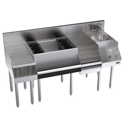 Krowne KR24-W60C-10 60" Royal 1800 Series Cocktail Station w/ 74 lb Ice Bin, Stainless Steel