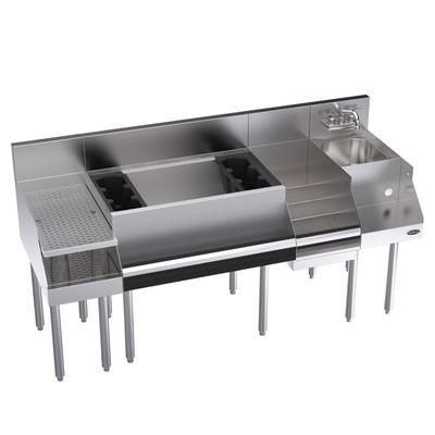 Krowne KR24-W66C-10 66" Royal 1800 Series Cocktail Station w/ 92 lb Ice Bin, Stainless Steel