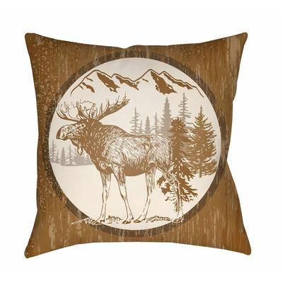 Tandy 18" Square Cottage Tan/Beige/Pearl/Brick Red/Dark Brown/Camel Outdoor Throw Pillow - Boutique Rugs