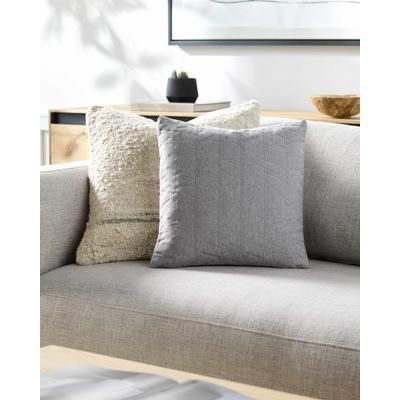 Manus 22" Square Cottage Cotton Off White Throw Pillow - Boutique Rugs