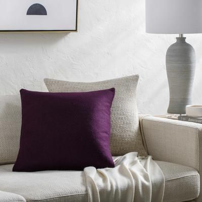 Meabh 22" Square Modern Wool Plum Throw Pillow - Boutique Rugs