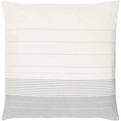 Lonny 22" Square Rustic Cotton Off White/Slate Blue/Light Silver Throw Pillow - Boutique Rugs