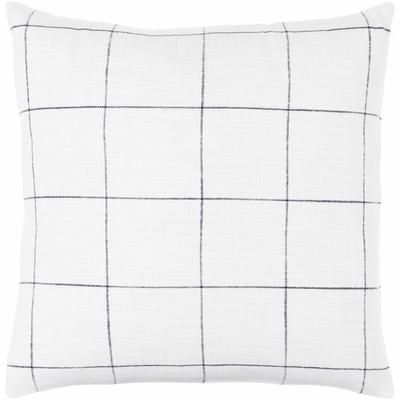 Lilah 18" Square Cottage Cotton Off White Throw Pillow - Boutique Rugs