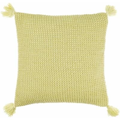 Maeve 18" Square Cottage Wool Beige/Desert Tan/Light Wood/Brick Red Throw Pillow - Boutique Rugs