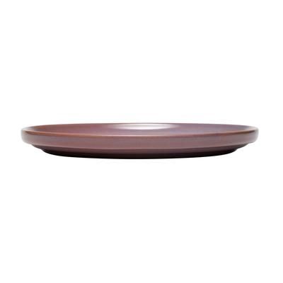 Libbey 109776 9" Round Canyonlands Plate - Terracotta, Mauve, Mauve Body with Brown Rim, Circular Purple Accents