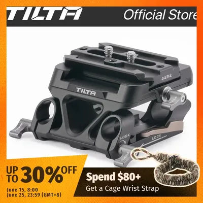TILTA TA-DBPK-B 15mm LWS Arca Manfrotto Dual Baseplate Kit Snap-In Design ARCA and Manfrotto Quick