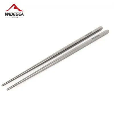 Widesea Camping Titanium Chopsticks Tableware Detachable Chopsticks Hiking Traveling Picnic Equipment Supplies Dinnerware