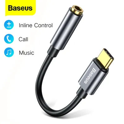 Baseus Type C 3.5 Jack Earphone USB Type C to 3.5mm Aux Adapter Headphone Audio Cable For Huawei