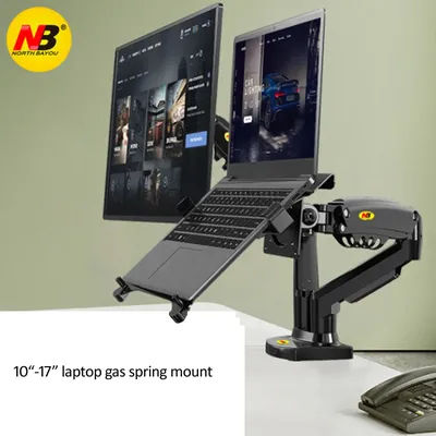 NB F160 10-17.3" laptop mount 360 rotate 10-27" air press full motion gas strut lcd tv table screen STAND monitor desk support