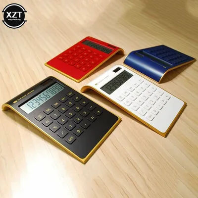 Creative Slim 10 digit Solar Energy Calculator Portable mini Calculator Solar Energy Crystal Keyboard Dual Power Supply