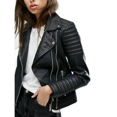 2025 New Autumn Winter Women's Motorcycle & Biker Faux Leather Jackets Female Vintage High Street Black PU Punk Coats Outerwear