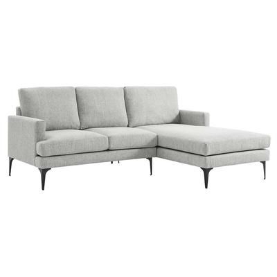 Evermore Right-Facing Upholstered Fabric Sectional Sofa - East End Imports EEI-6012-LGR