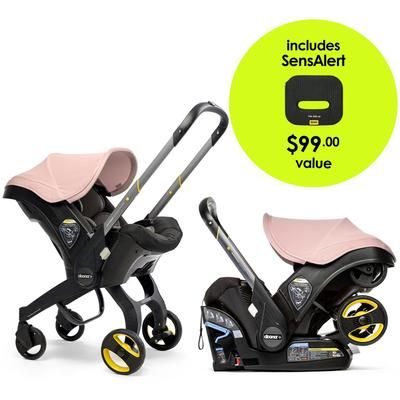 Doona+ Infant Car Seat & Stroller + SensAlert Pad Bundle - Blush Pink