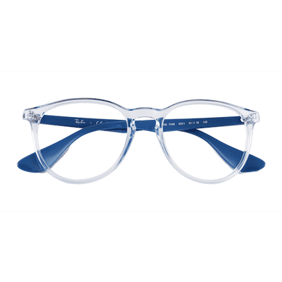 Unisex s round Transparent Light Blue Plastic Prescription eyeglasses - Eyebuydirect s Ray-Ban RB7046