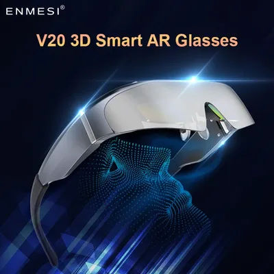 ENMESI V20 3D AR Smart Glasses 4K 200 Inch Max Screen VR All-in-One With Dual FHD Micro-OLED&0-500° Myopic Ddjustment for Phones